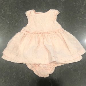 Newborn peach eyelet dress (made in India)